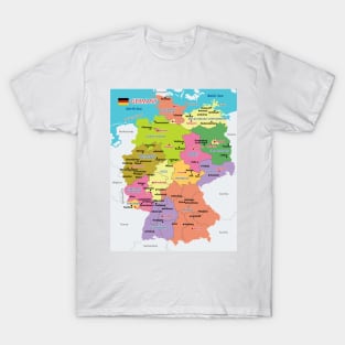 Administrative map of Germany T-Shirt